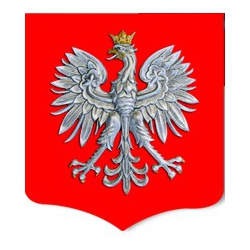 Godło orzeł srebrny na płycie MDF - mały 30 cm x 35 cm